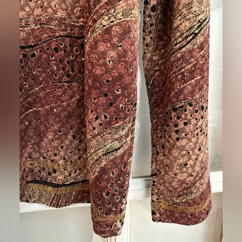 Vintage Laura Ashley Earthy Toned Golden Ombre Button-Up Cardigan Sweater Size M